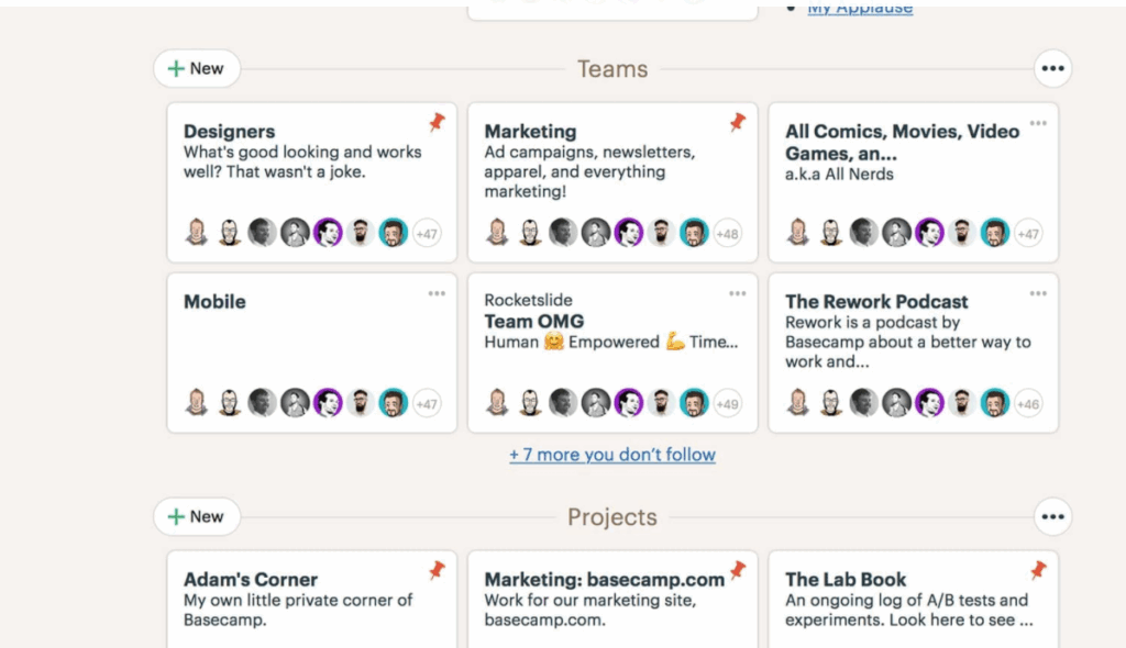 UI และ UX ของ BaseCamp