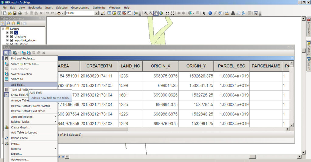 คำนวณเนื้อที่ Polygon (ArcMap)