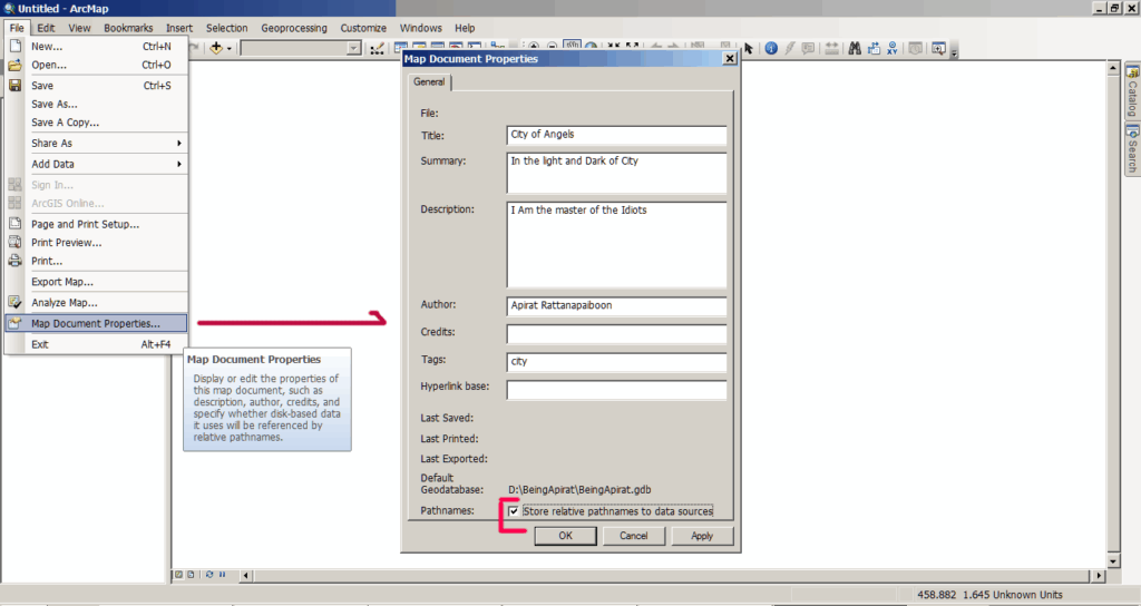 ArcMap 10 Relate Path